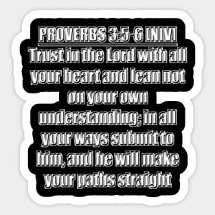 Proverbs 3:5-6 New International Version Bible Verse Sticker